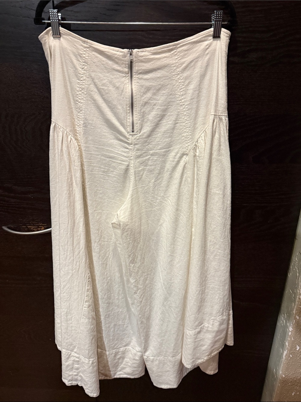 Women's Wide-Leg Cream White Palazzo Culottes - Picture 2 of 8